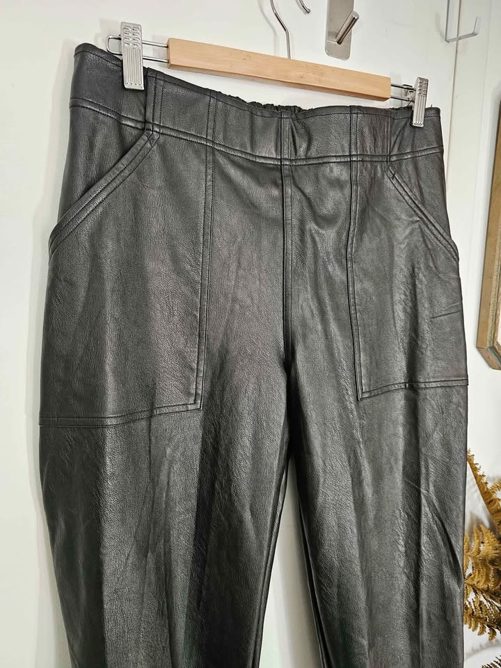 Size XL Spanx Faux Leather Jogger Pants Black - photo 3