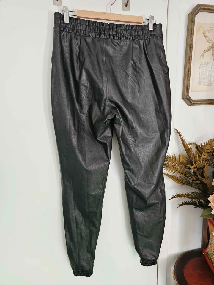 Size XL Spanx Faux Leather Jogger Pants Black - photo 5