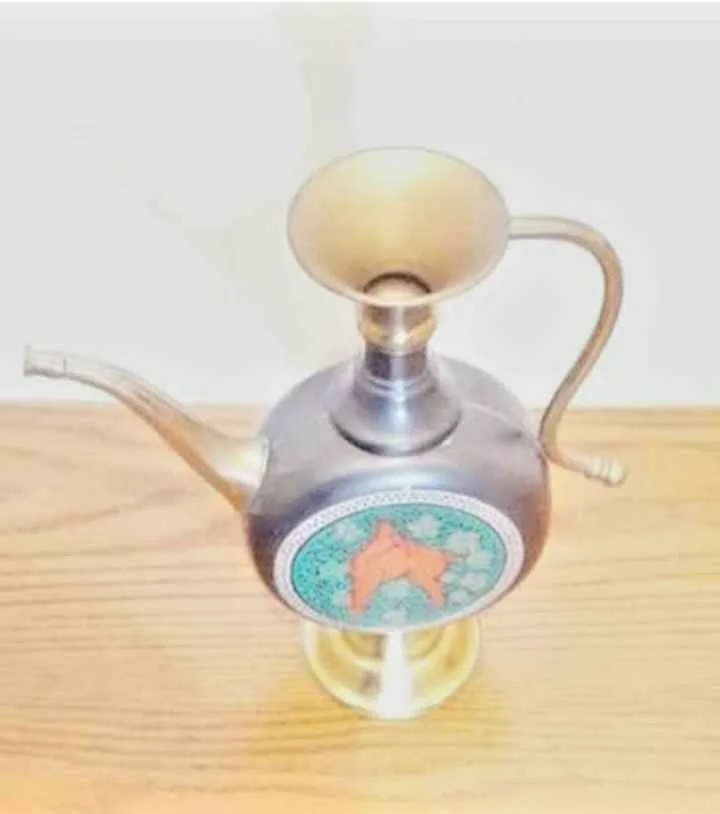 Unique Vtg. Hand Crafted Brass Deer Pitcher image indicator(3)