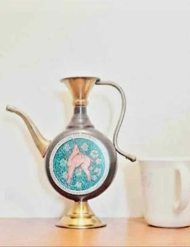 Unique Vtg. Hand Crafted Brass Deer Pitcher image indicator(5)