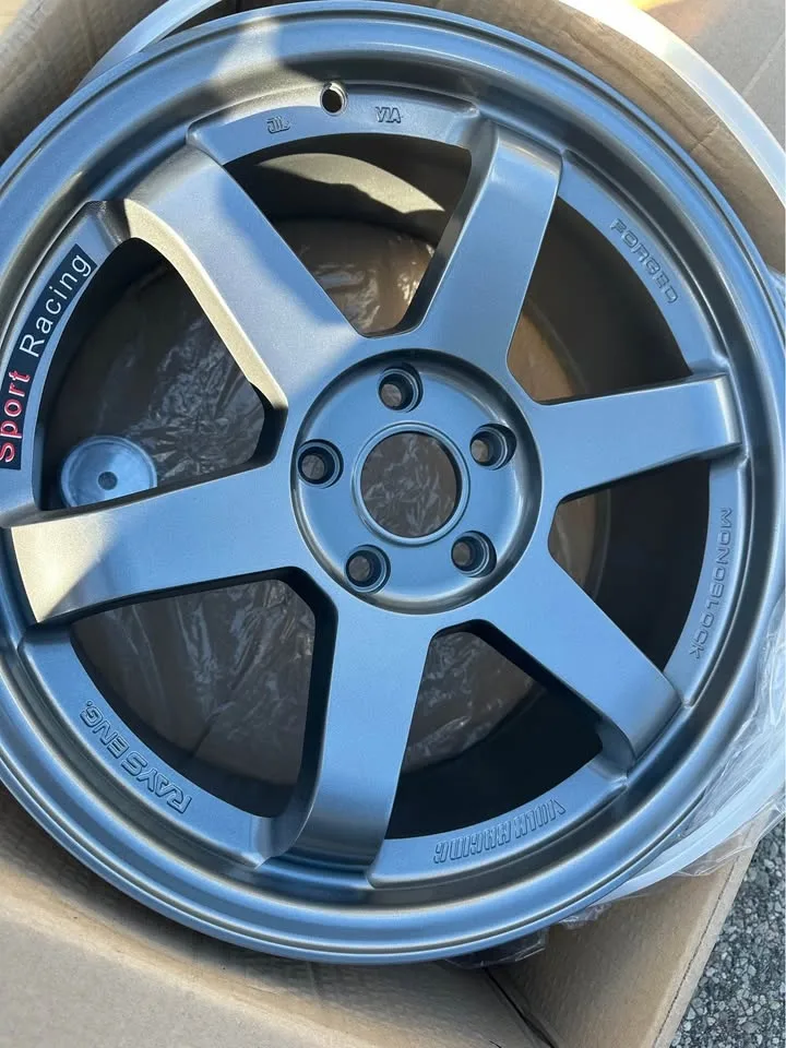 TE37 Style 18 inch rims 18X8 5X114.3 alloy wheels offset+45mm CB image indicator(2)