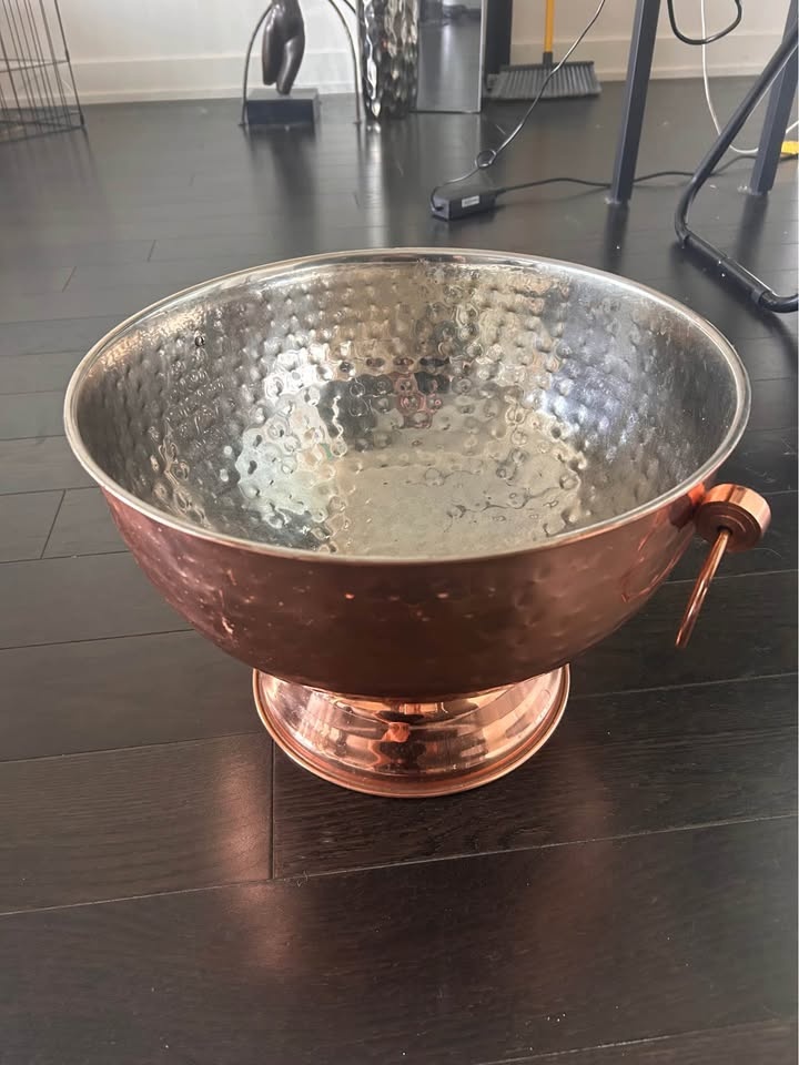 Copper & silver colour metal drink chilling bowl - photo 2