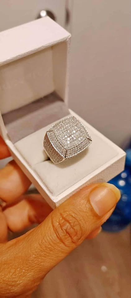 Beautiful men's ring vvs1, free diamond test cultivated diamond
