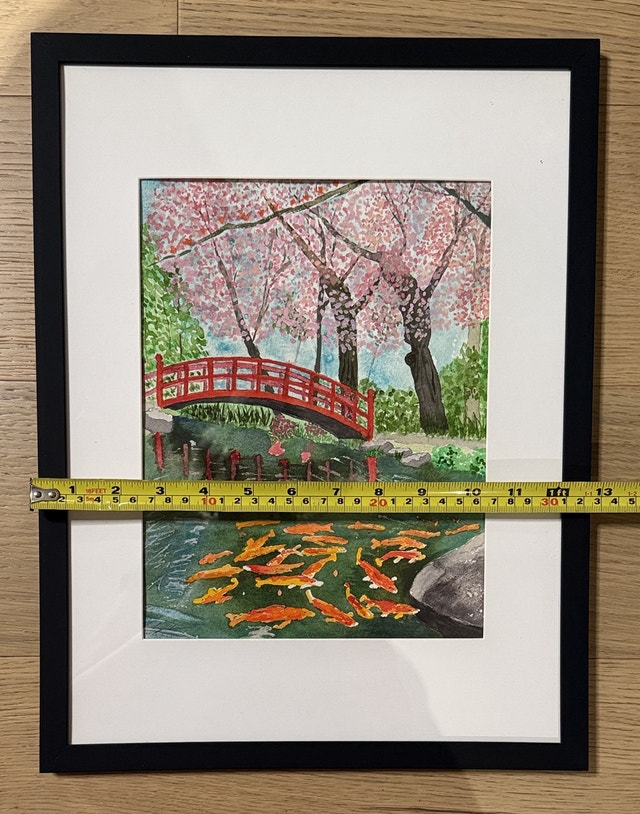 Original Watercolour - Cherry Blossom Bridge - photo 5