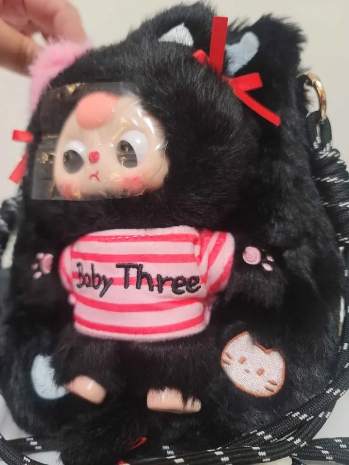 Baby three BB3 Mobile Phone Bag Plush - Black & Pink image indicator(3)