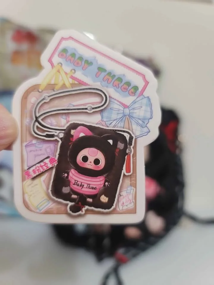 Baby three BB3 Mobile Phone Bag Plush - Black & Pink image indicator(6)