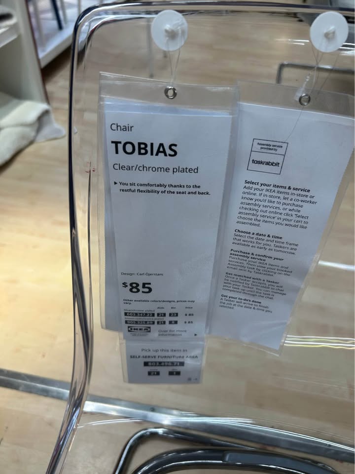 4 Set Tobias Chairs Clear/Chrome plated - photo 2
