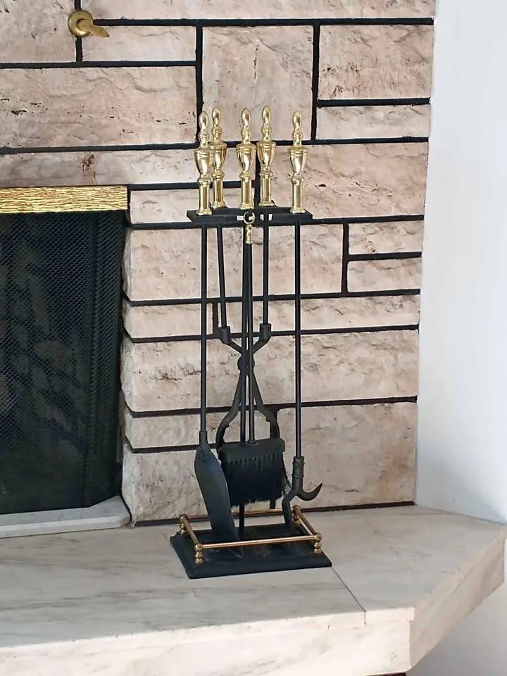 RARE VINTAGE Fireplace Tool Set and Stand; READ FULL Desc