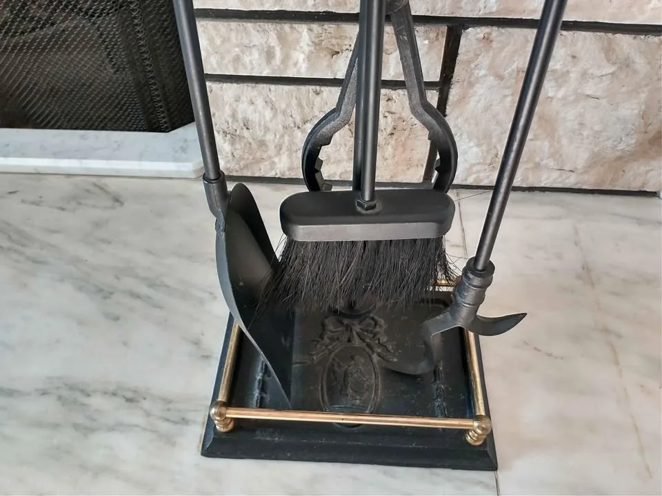 RARE VINTAGE Fireplace Tool Set and Stand; READ FULL Desc image indicator(5)