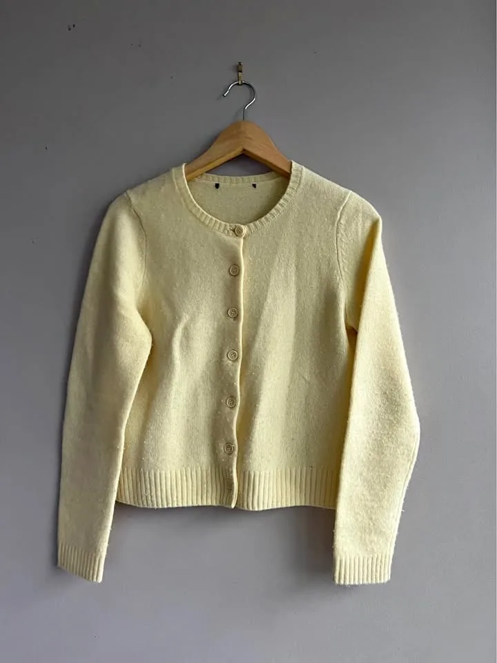 Yellow wool cardigan
