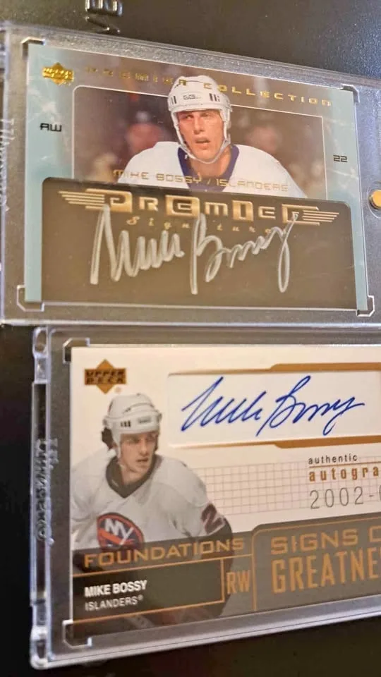 2002-14 Upper Deck, Mike Bossy, HOF autographs, hockey cards