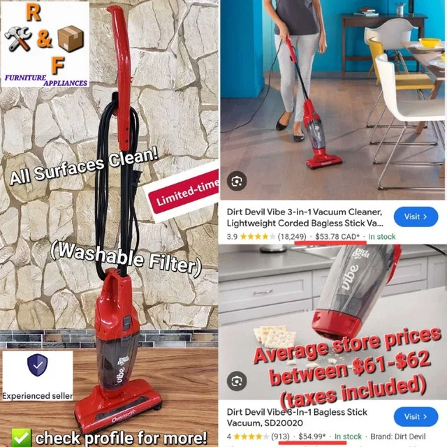 ➡️ Dirt Devil Vibe 3-in-1 bagless corded stick vacuum