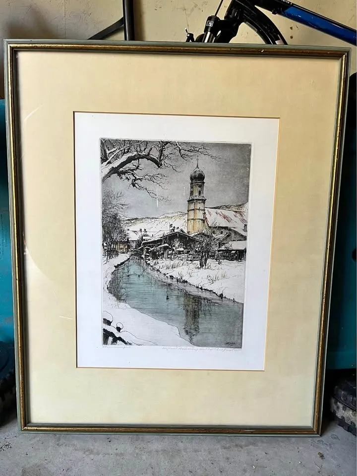 Beautiful Framed Pen and Ink Drawing 16’ x 20”