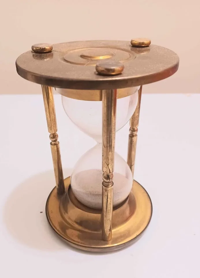 Vtg Brass Hourglass image indicator(4)