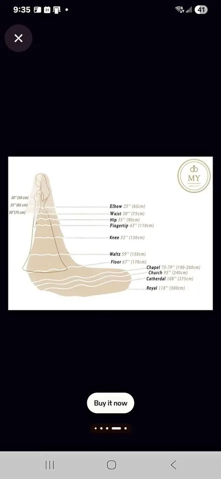 Fingertip ivory veil