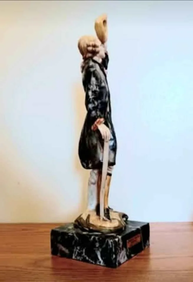 Vtg.Italian Hand Carved Rococo Lady & Gentleman with Carrara Mar image indicator(6)