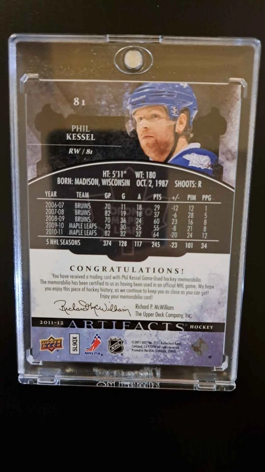 2011- 12 Upper Deck artifacts, Phil Kessel, emeralds/ game w o r - photo 5