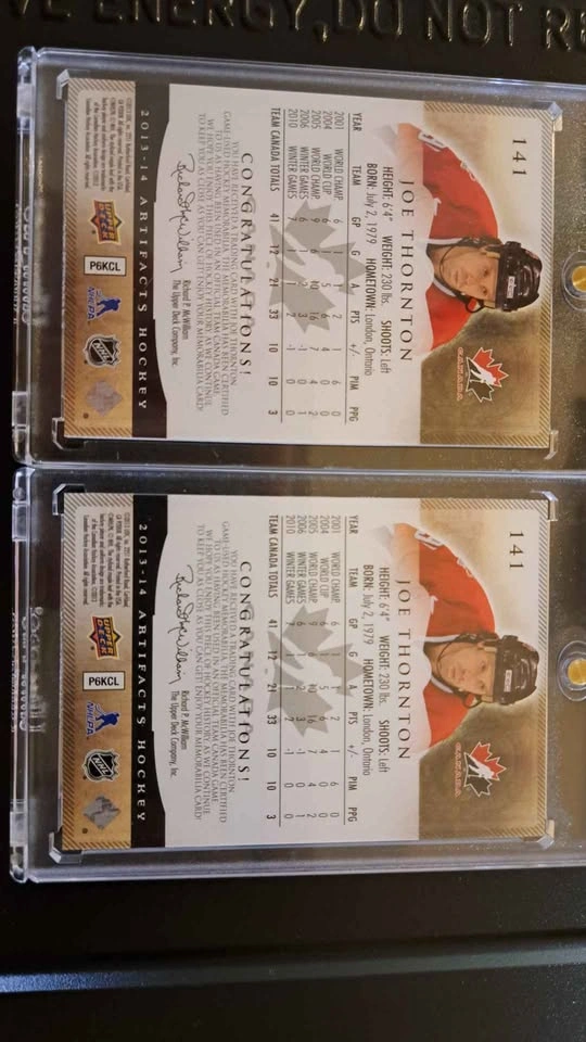 2013-14 Upper Deck artifacts, Joe Thornton hockey cards - photo 5