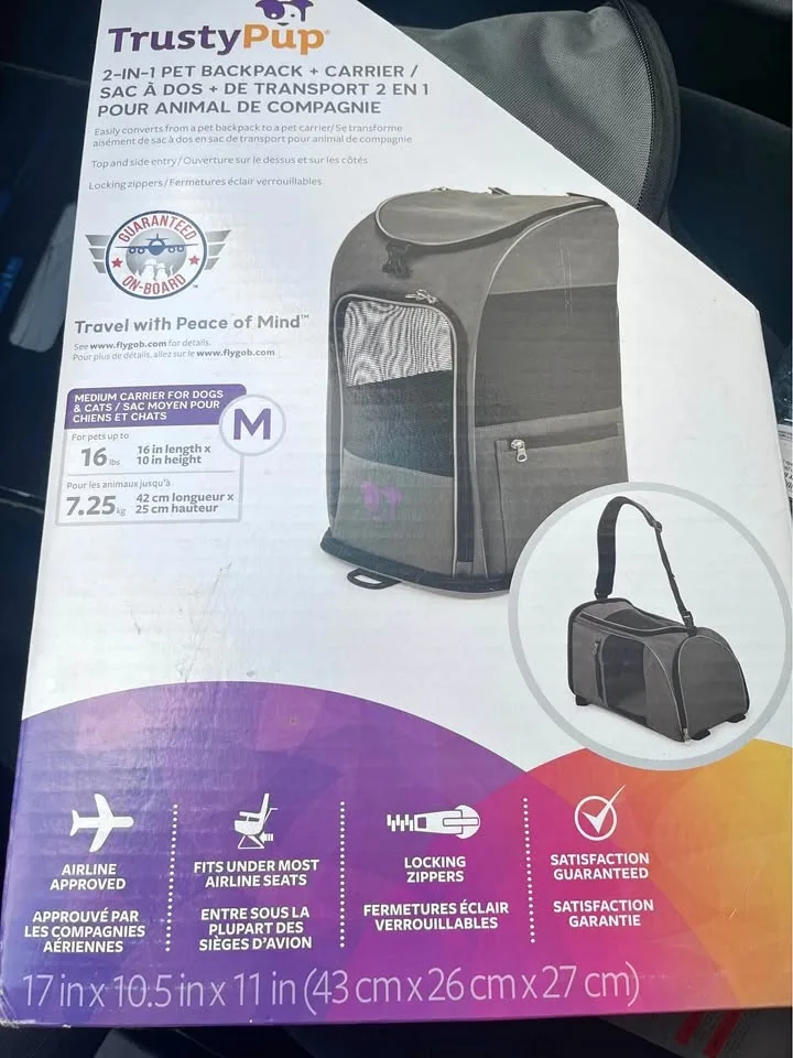 Brand New TrustyPup 2-In-1 Dog Travel Backpack Pet Carrier