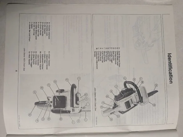 John Deere chainsaw operators manual, 25ev and 45ev image indicator(2)