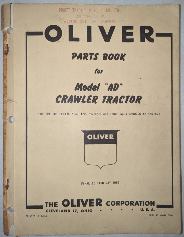 OLIVER parts book - photo 2