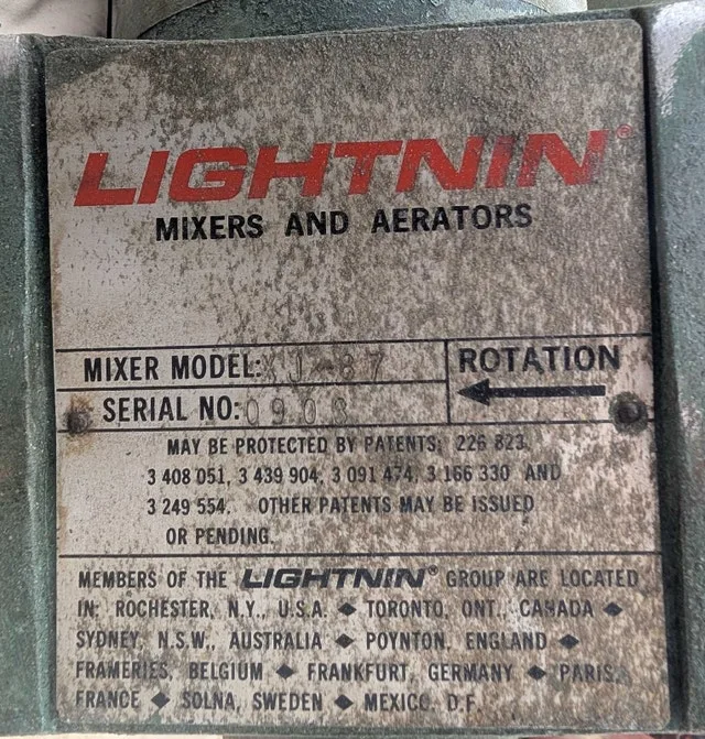 LIGHTNIN 3/4 H.P. CLAMP ON PORTABLE MIXER, MODEL XJ87 image indicator(9)