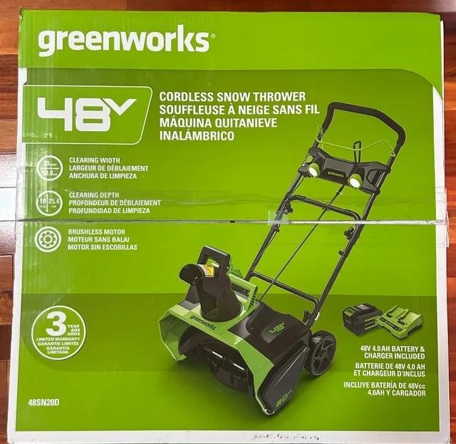 Greenworks 48V Snow Thrower 20" w/ 4AH & Charger image indicator(8)