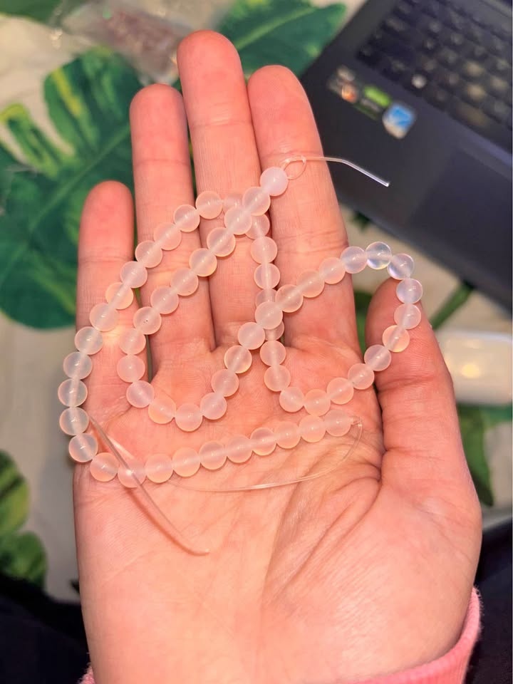While Agate Beads (6mm approx 63 beads)