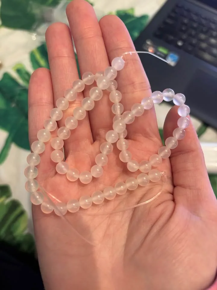 While Agate Beads (6mm approx 63 beads) image indicator(2)