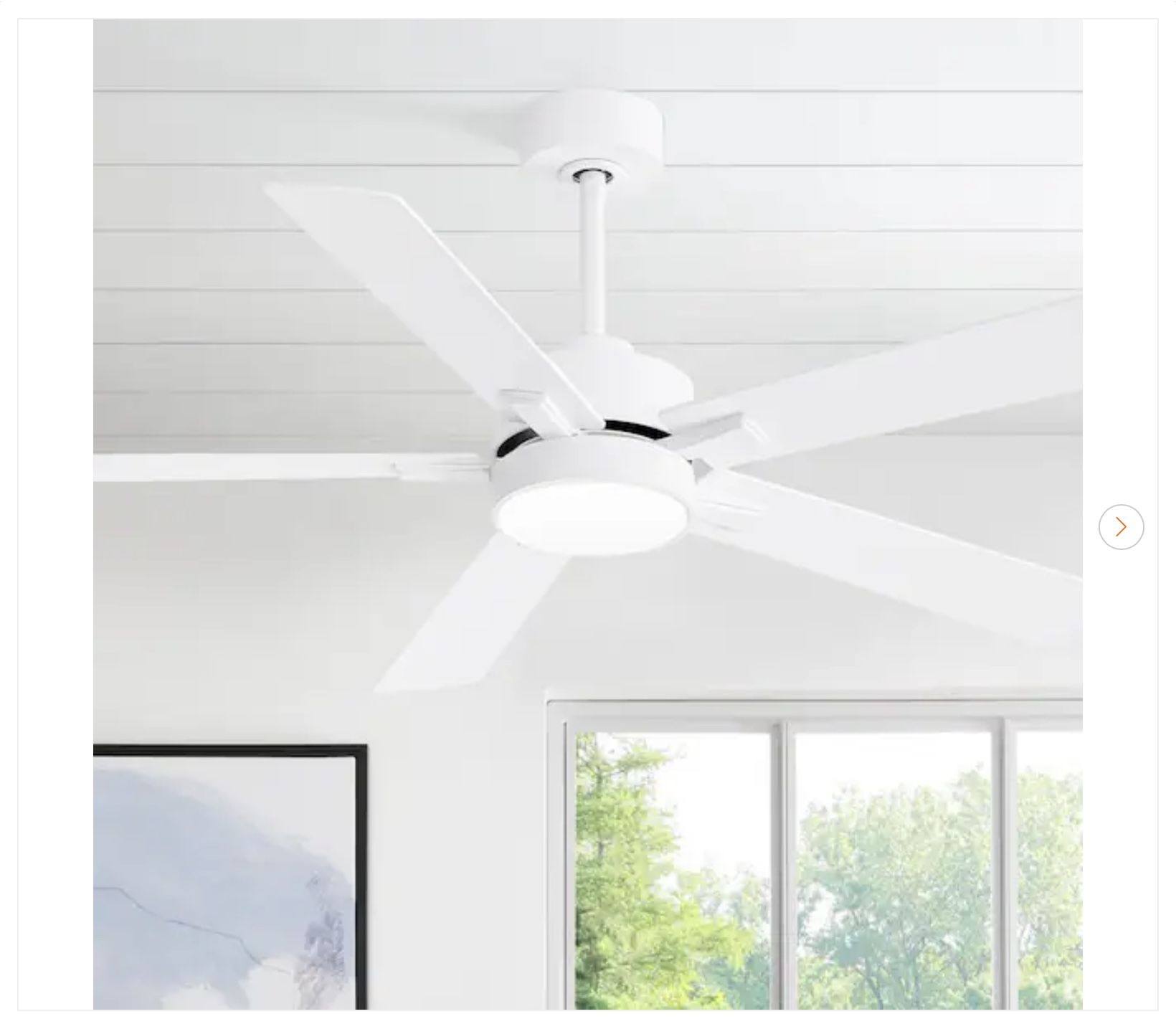 Walter 52 in. White Ceiling Fan with LED Light - New