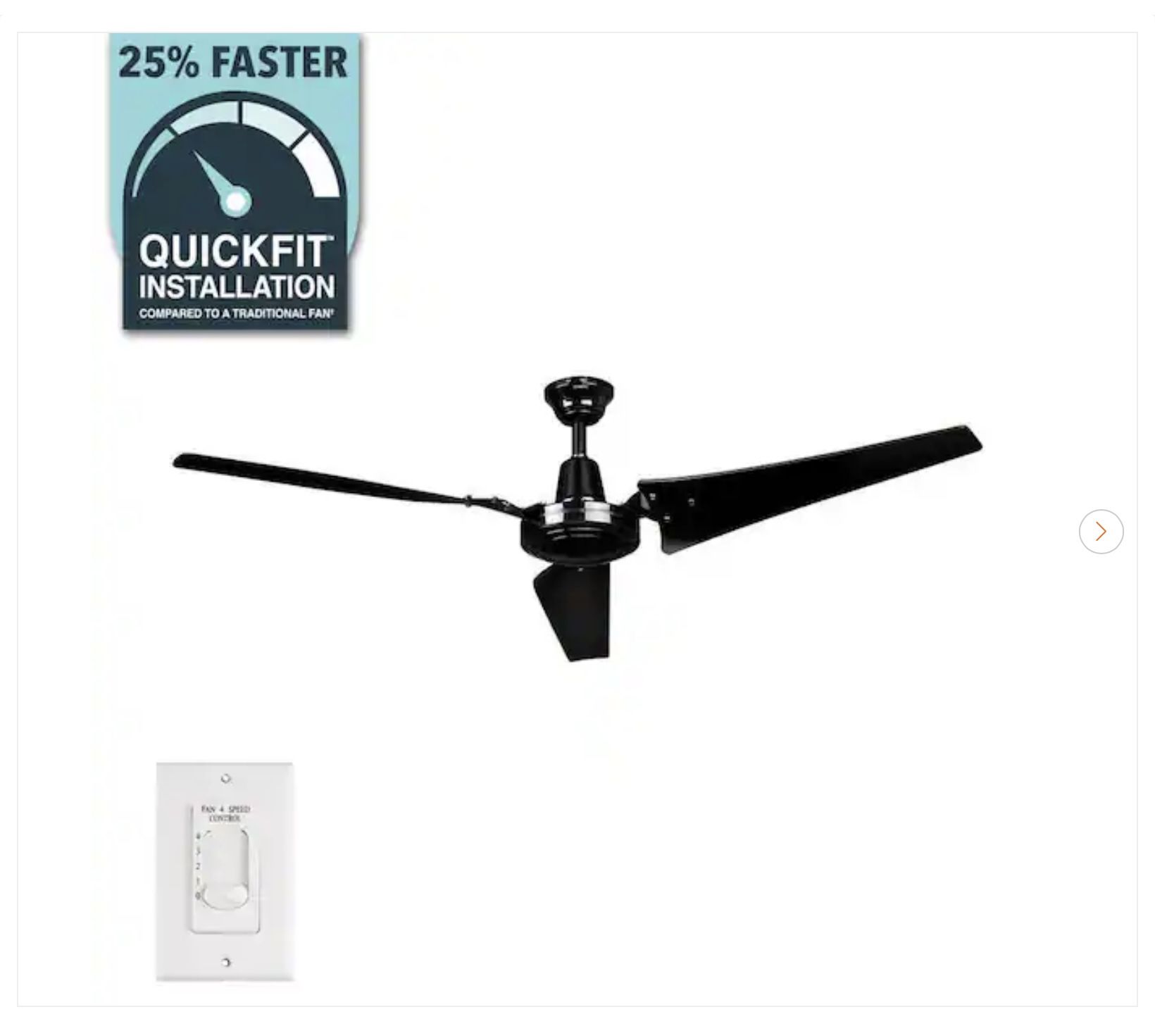 Hampton Bay 60 in. Black Ceiling Fan - New - photo 2
