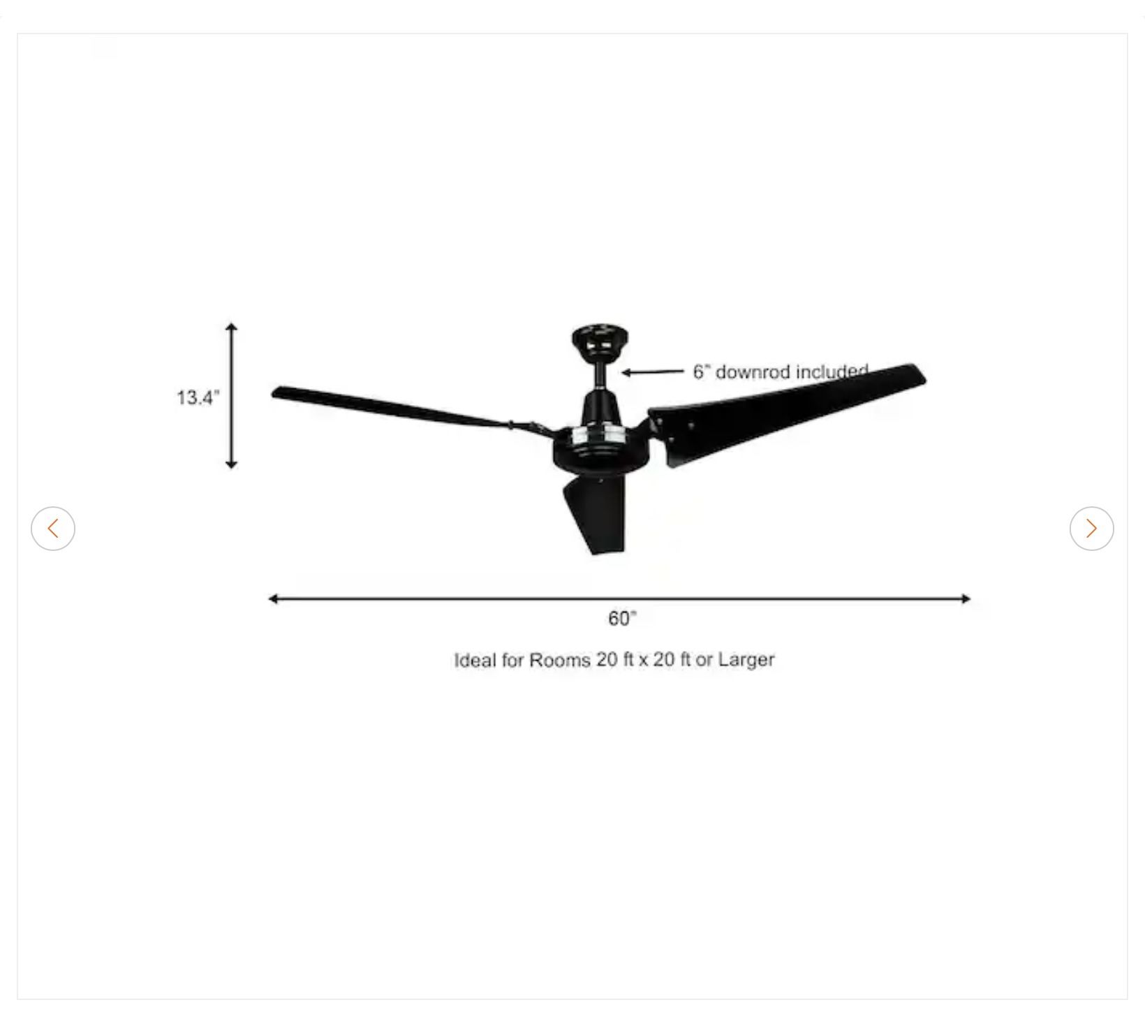 Hampton Bay 60 in. Black Ceiling Fan - New - photo 5
