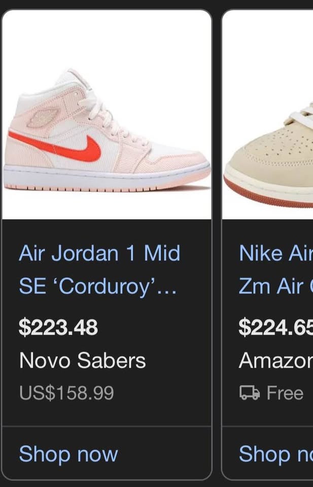 Women’s Air Jordan 1 Mid SE “Corduroy” – Sail/Orange Quartz US9. - photo 2