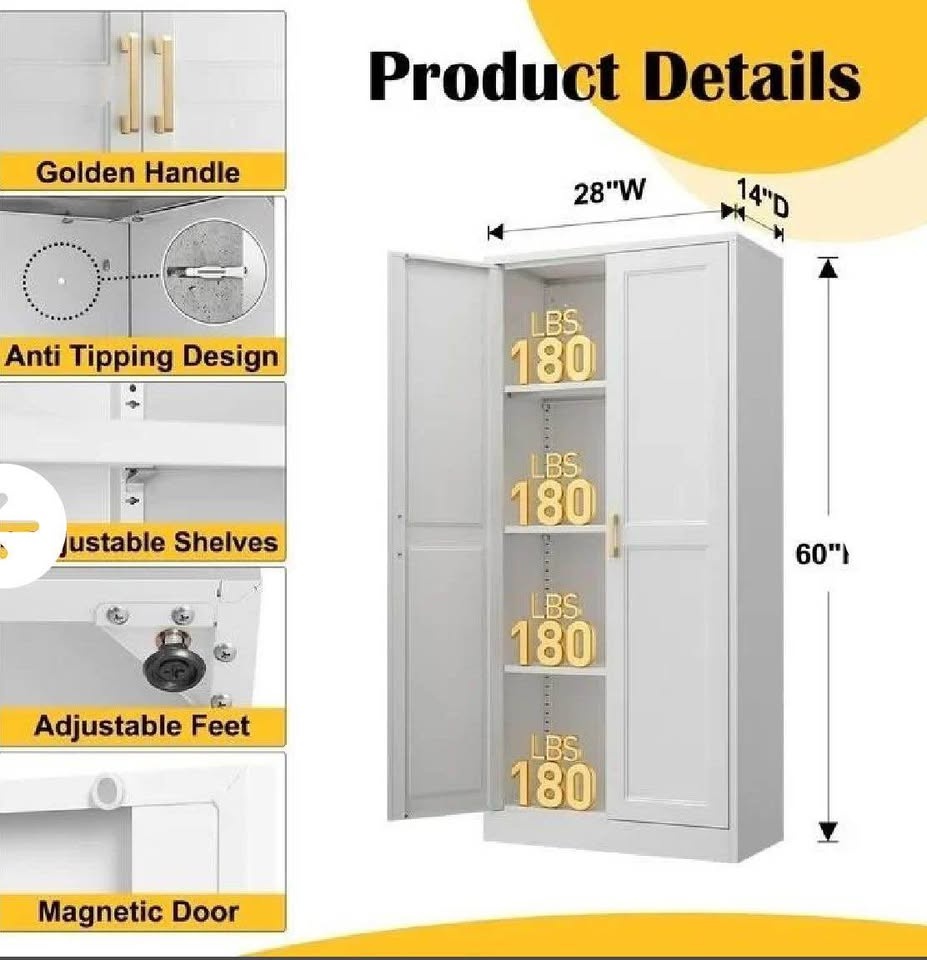 New open box tall metal storage cabinet - photo 4