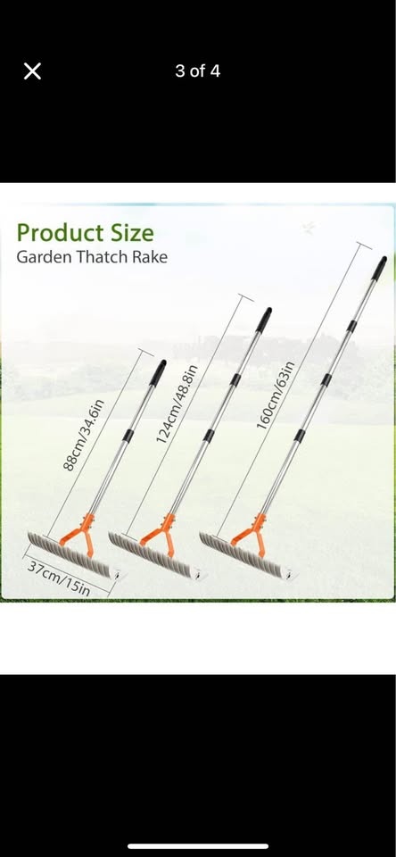 New 15 Inch Wide Dethatcher lawn Rake - photo 3