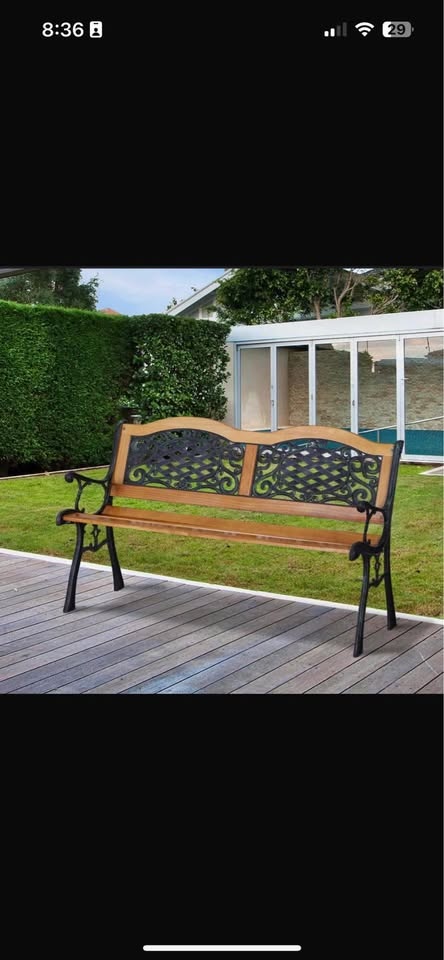 New open box outdoor garden bench - photo 4