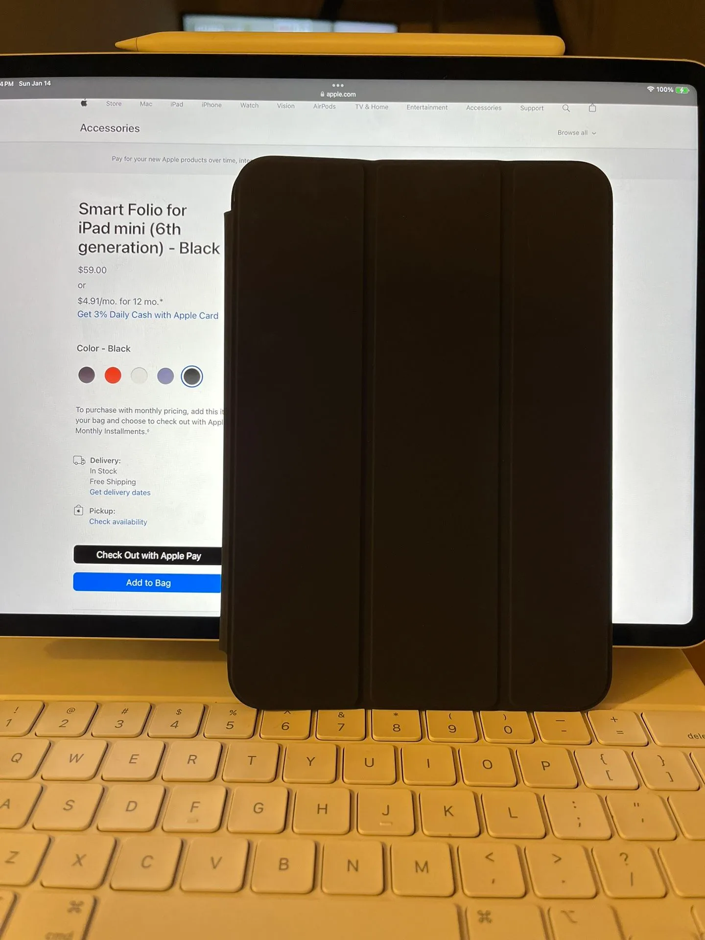 Smart Folio Cover For iPad mini (6th AND 7th Gen) Black