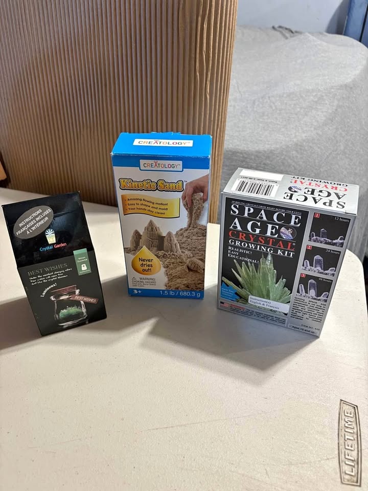 Fun science items- sand, crystals. - new- pick up NE Martindale