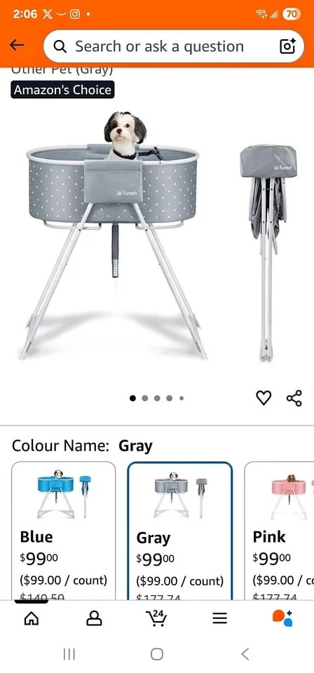 Pet Folding Bath (Grey) Brand New Sealed Box