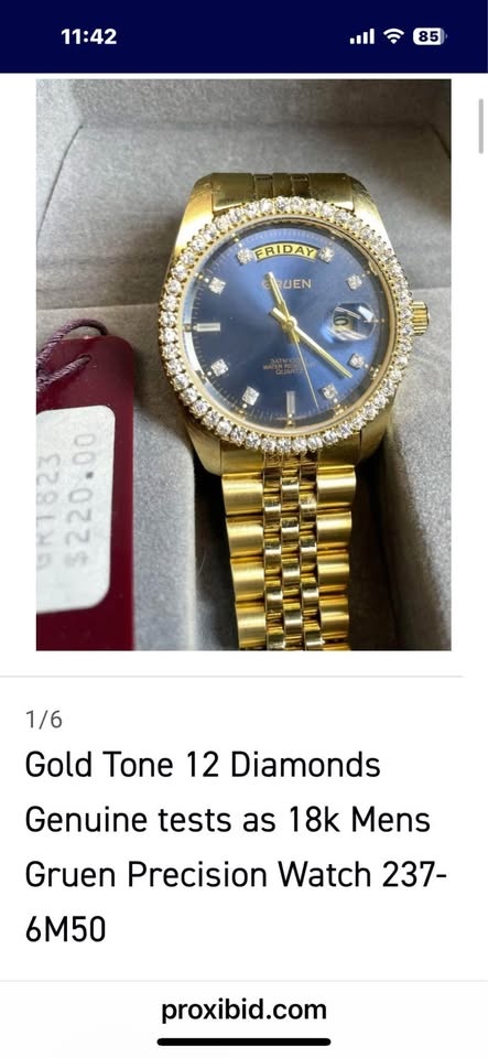 Gold Tone Diamonds Gruen Precision Watch - NE Martindale - photo 3