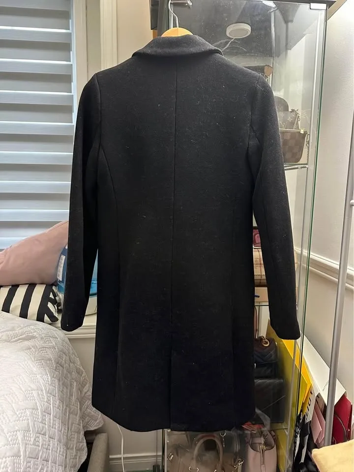 Black Zara Women’s Coat Size Small image indicator(2)