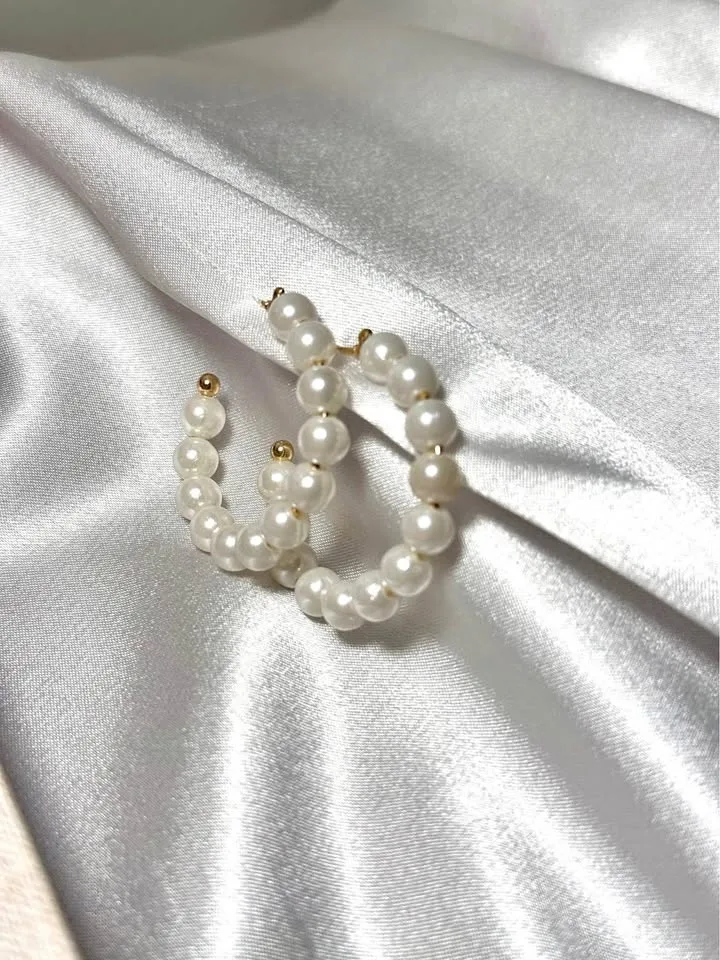 Pearl Hoop Earrings