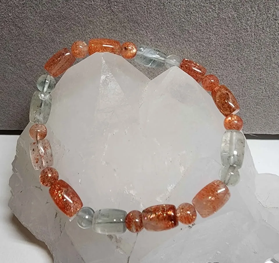 New Natural Arusha sunstone crystal bracelet image indicator(2)