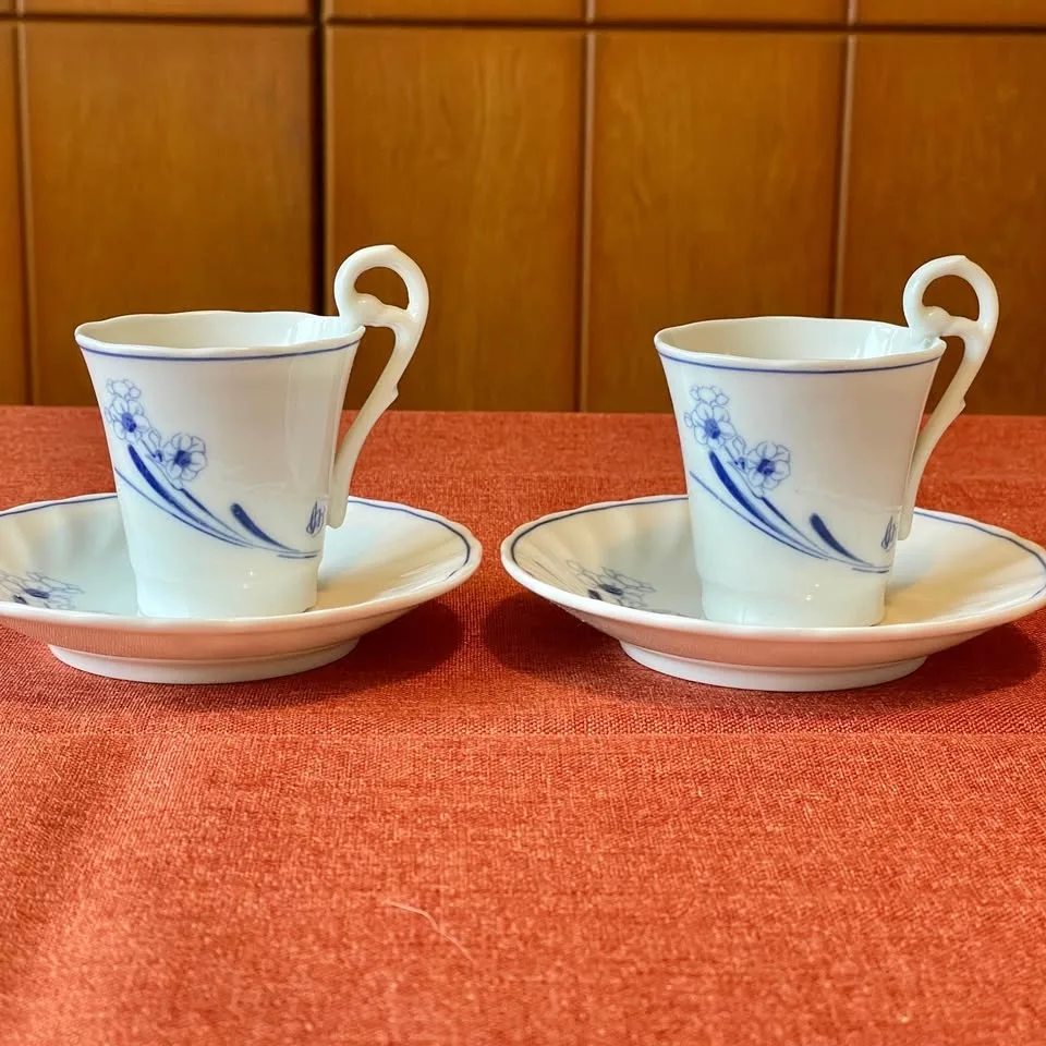 Blue Orchid Cups & Saucers by Tachikichi image indicator(2)