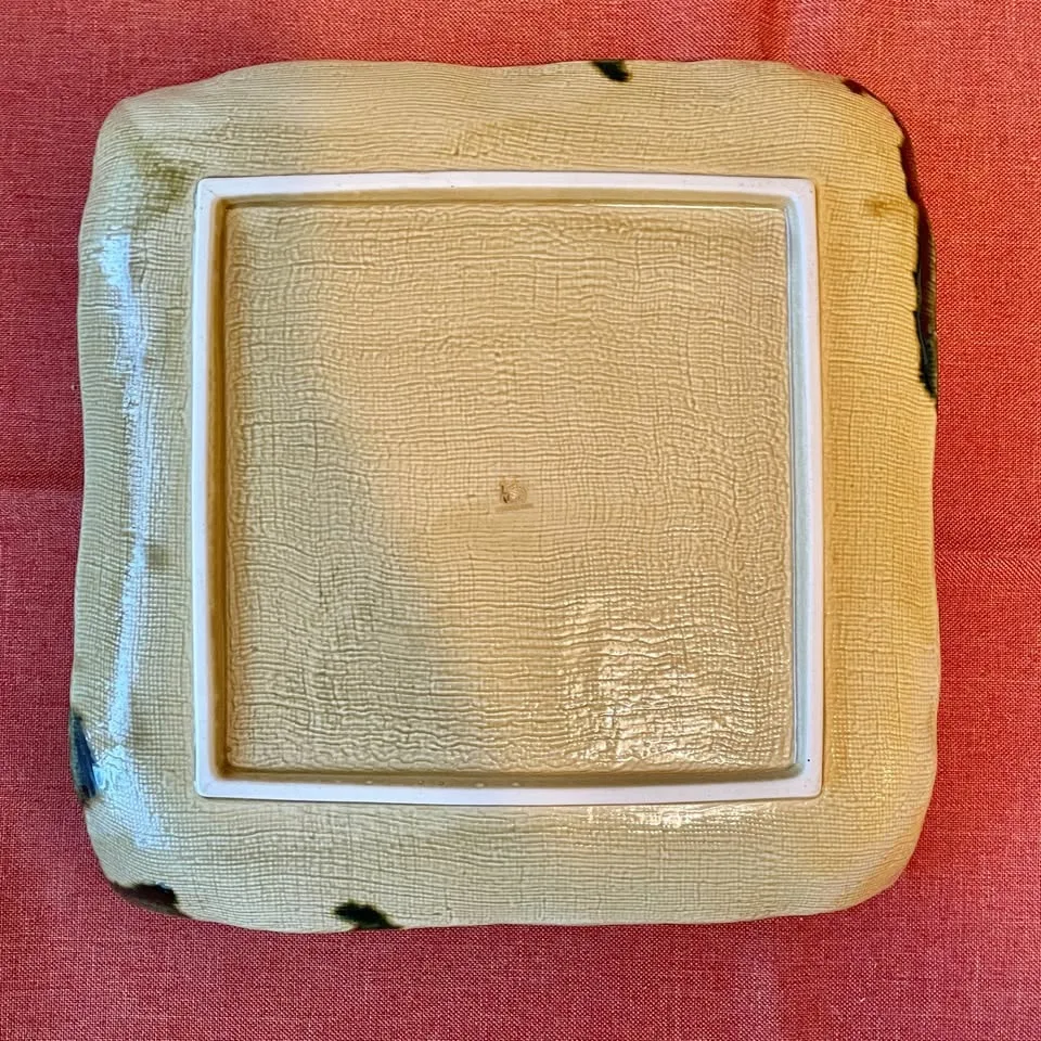 Vintage Japanese “Oribe” Square Serving Plate image indicator(3)