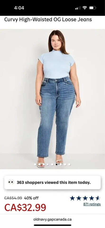 Plus Size 24 Old Navy OG Straight jeans
