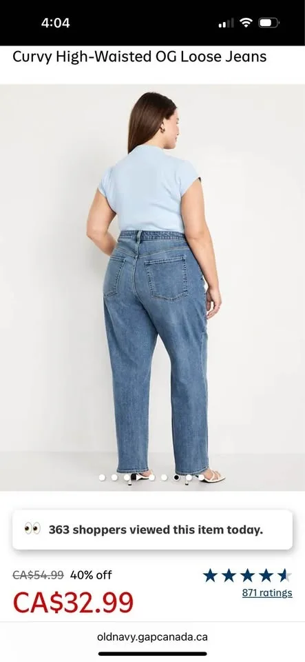 Plus Size 24 Old Navy OG Straight jeans image indicator(2)