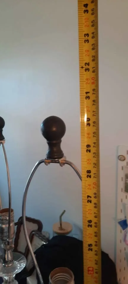 Pair of lamps with dark gold fabric shades image indicator(2)