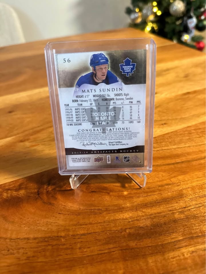 Mats Sundin Jersey Hockey Card - photo 2
