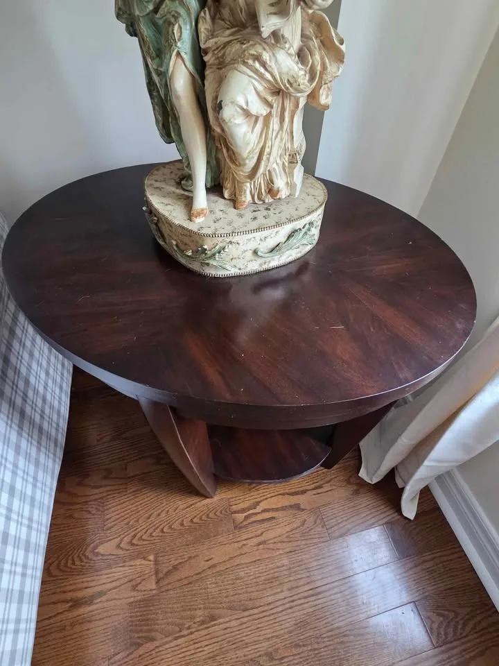 Side Table Oval Art Deco dark wood Livingroom image indicator(3)